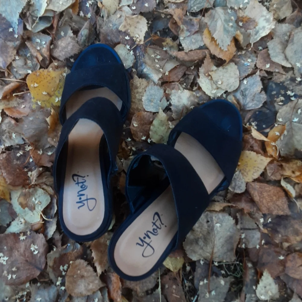 Woman's y.not Black Heels - Picture 3 of 7